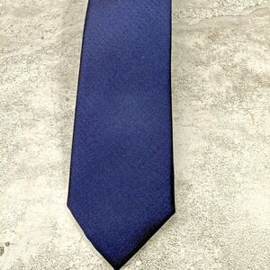 Calibrate Silk Tie Mens One Size Navy Blue Solid Skinny Slim Dress Necktie New